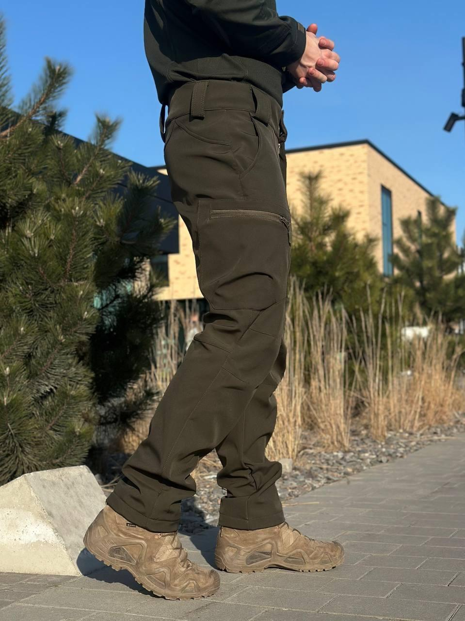 Утеплені Військові штани Soft Shell Military олива