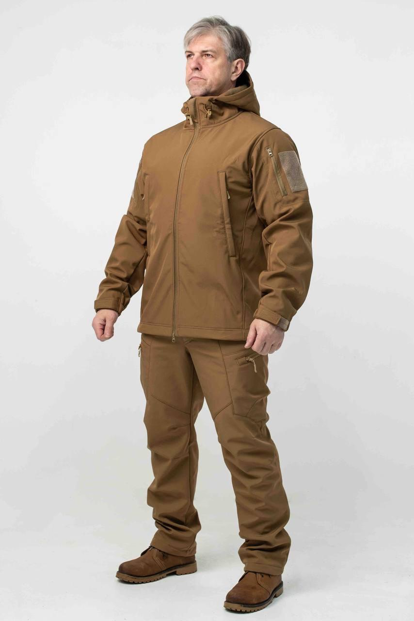 Утеплені Військові штани Soft Shell Military койот - Фото 4