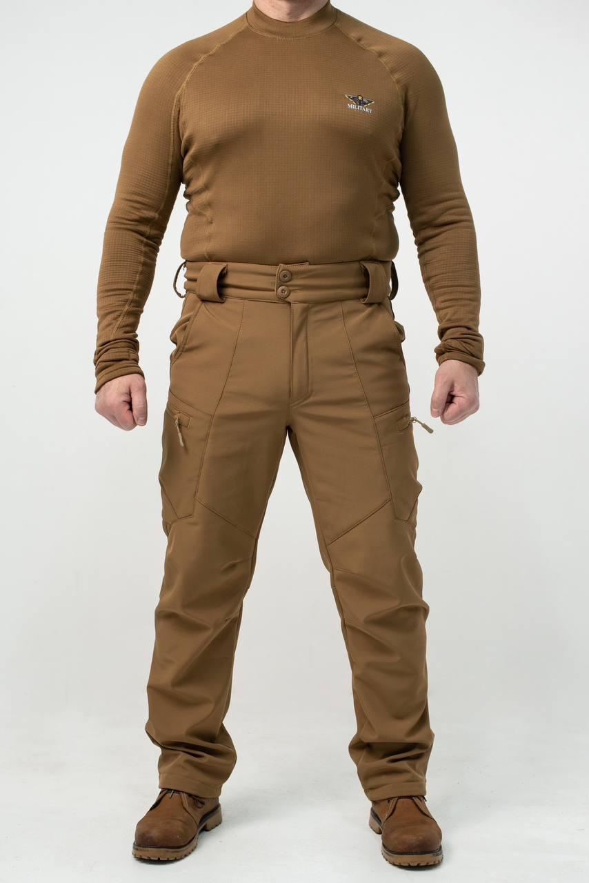 Утеплені Військові штани Soft Shell Military койот - Фото 2