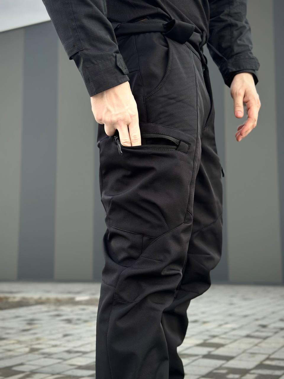 Утеплені Військові штани Soft Shell Military Black