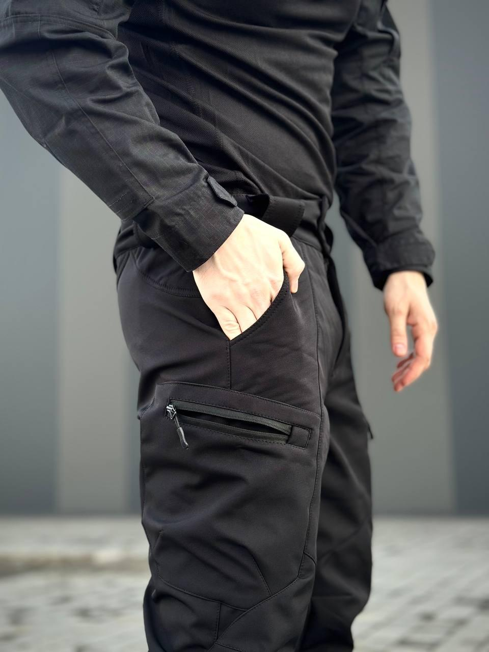 Утеплені Військові штани Soft Shell Military Black