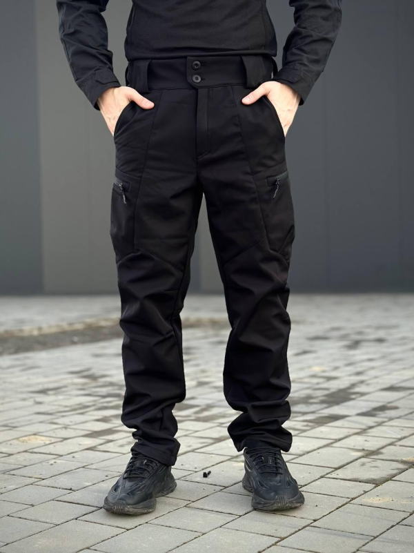 Утеплені Військові штани Soft Shell Military Black