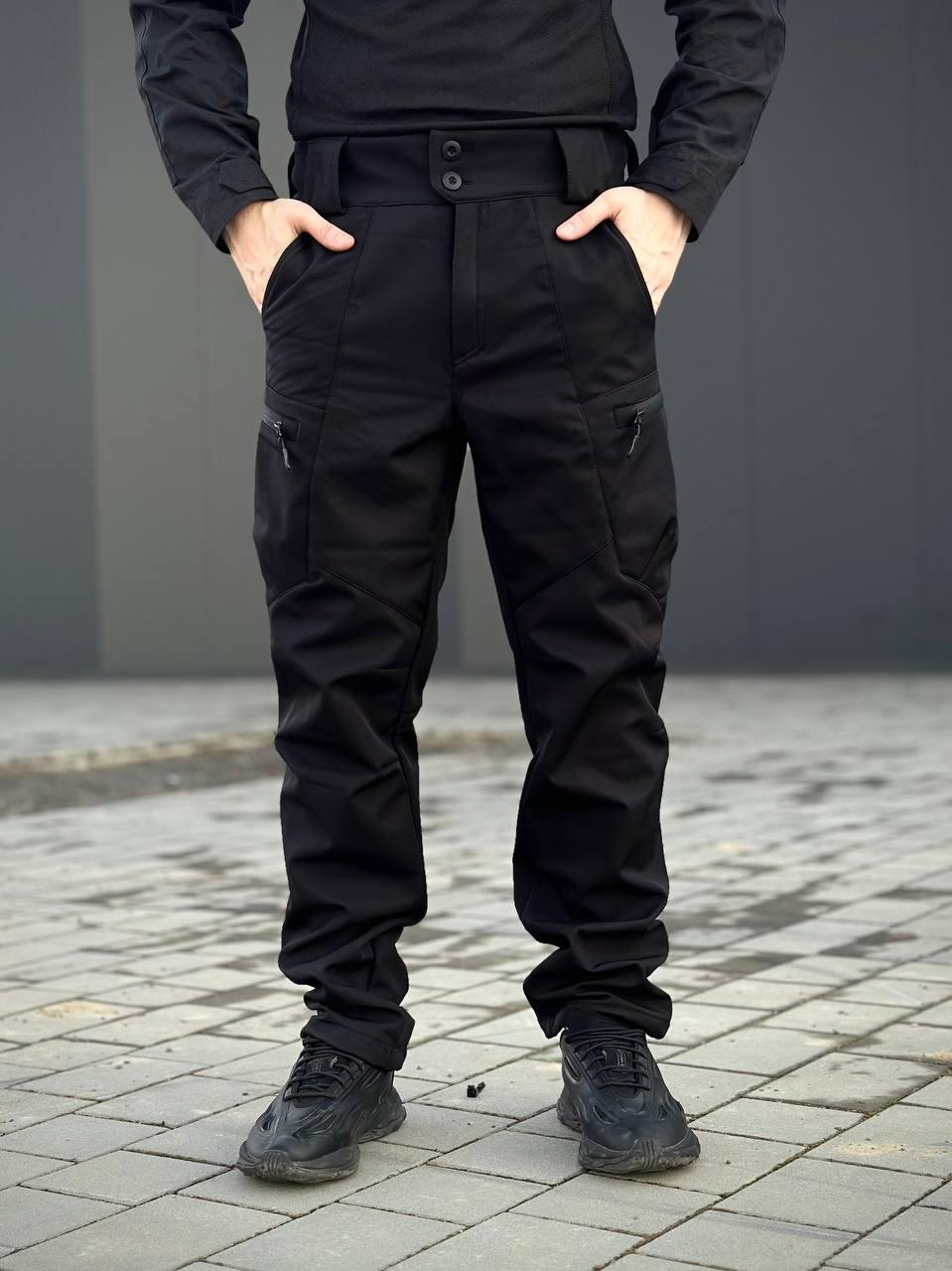 Утеплені Військові штани Soft Shell Military Black
