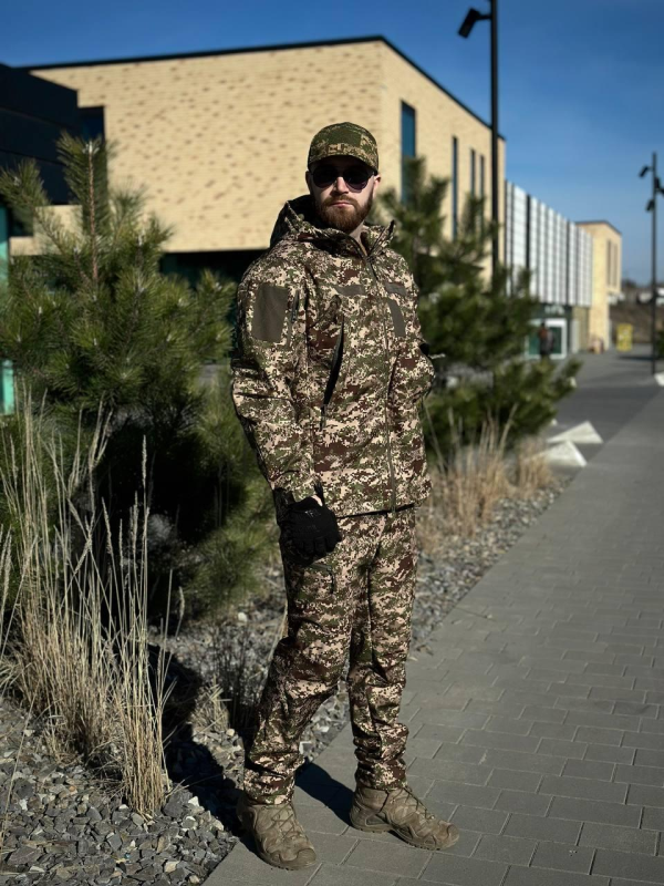 Військова куртка на флісі Soft Shell Military хижак
