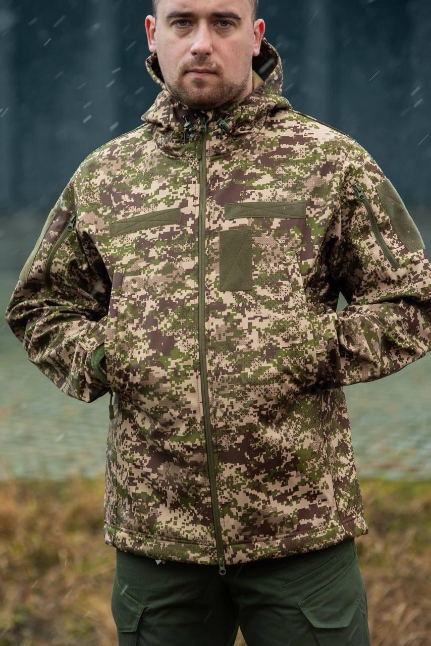 Військова куртка на флісі Soft Shell Military хижак