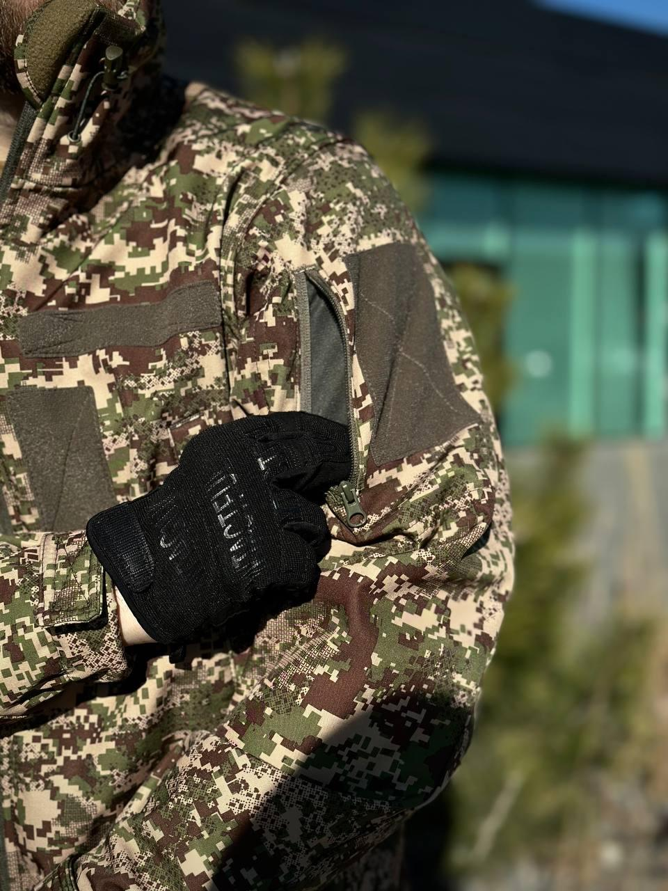 Військова куртка на флісі Soft Shell Military хижак