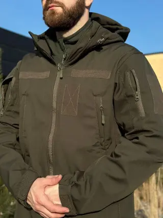 Військова куртка на флісі Soft Shell Military олива