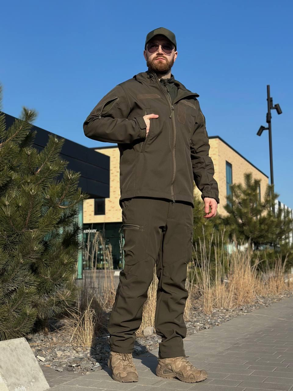 Військова куртка на флісі Soft Shell Military олива