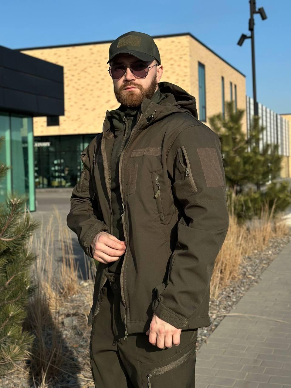 Військова куртка на флісі Soft Shell Military олива