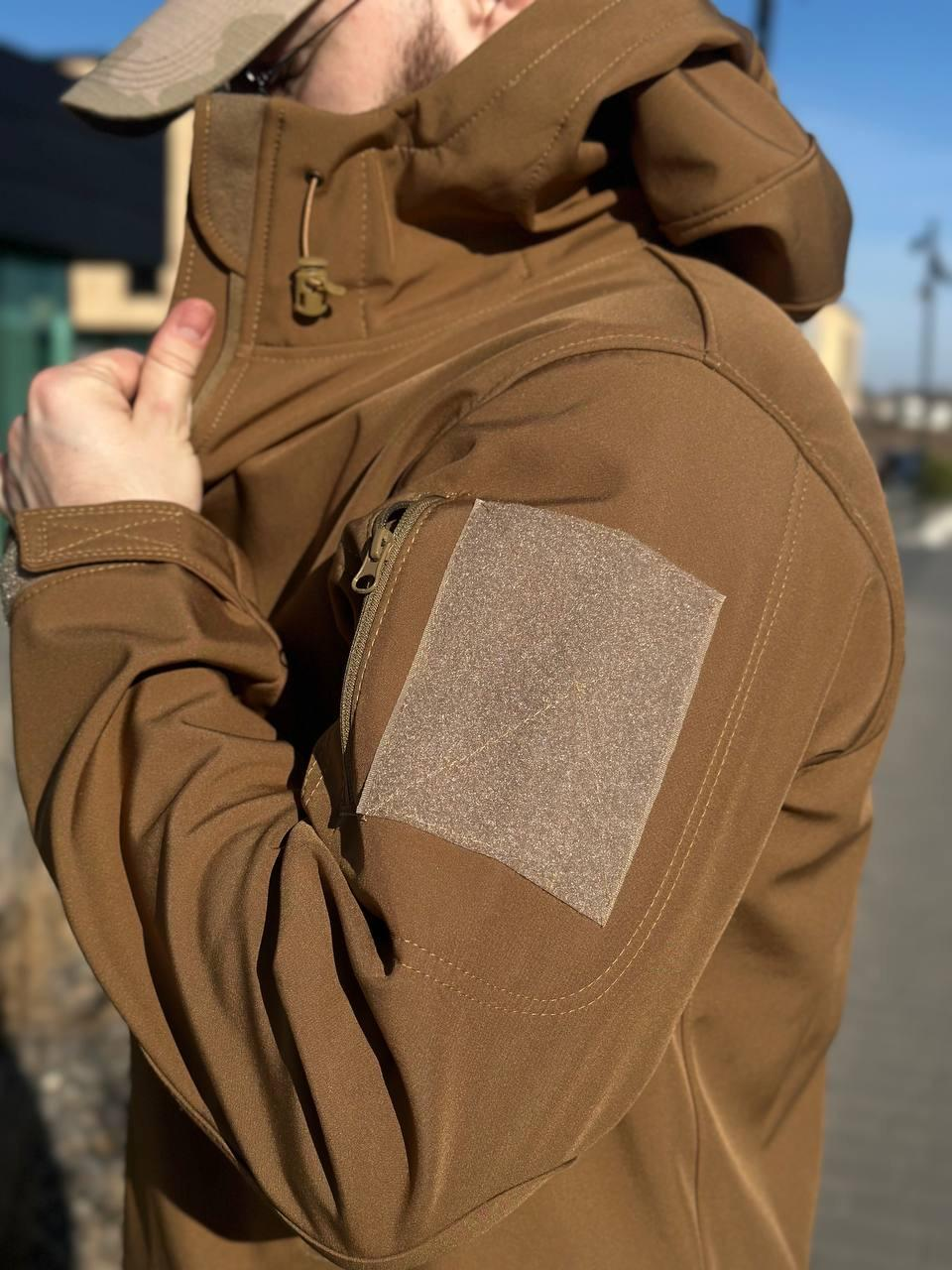 Військова куртка на флісі Soft Shell Military койот