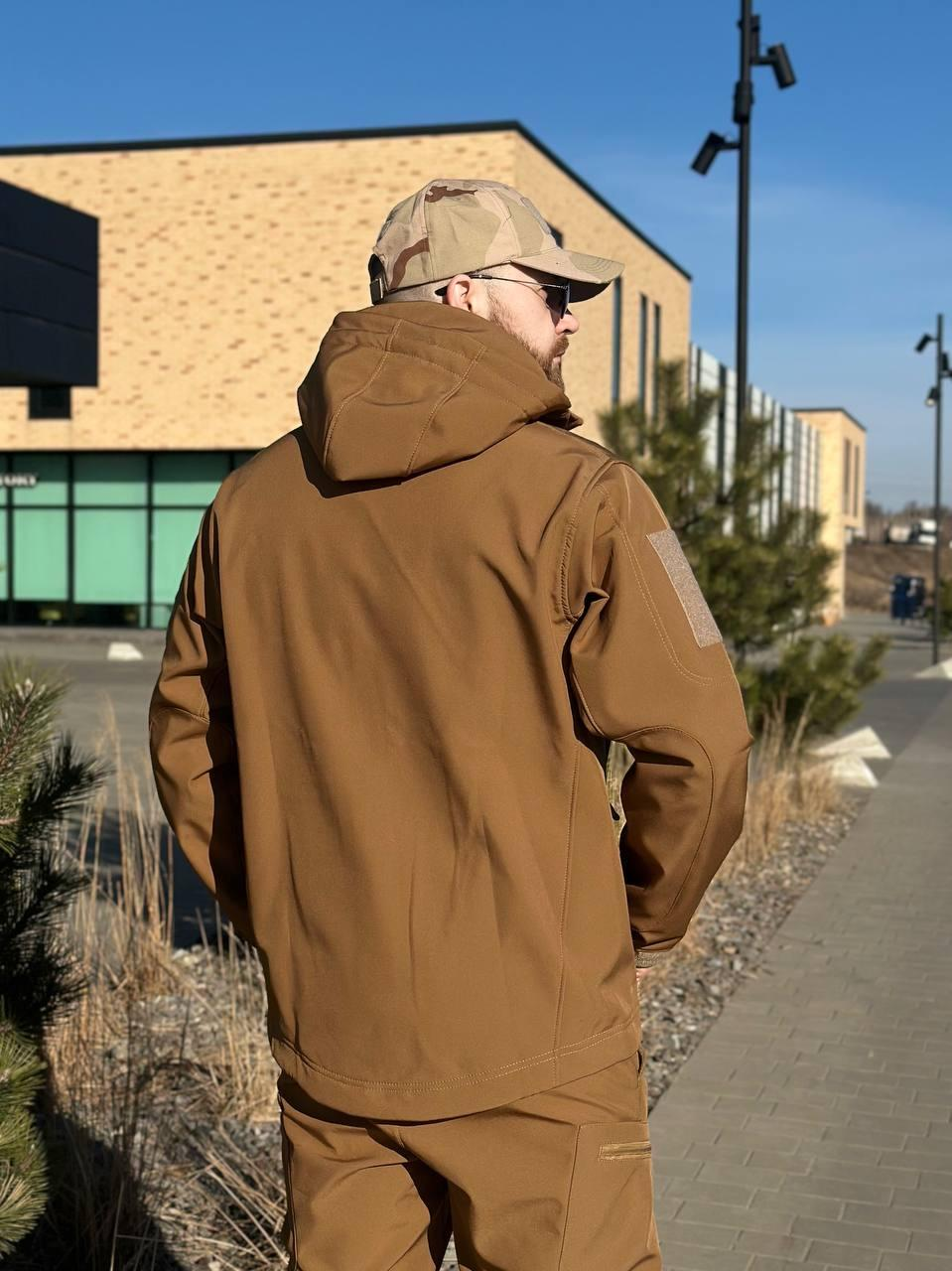 Військова куртка на флісі Soft Shell Military койот