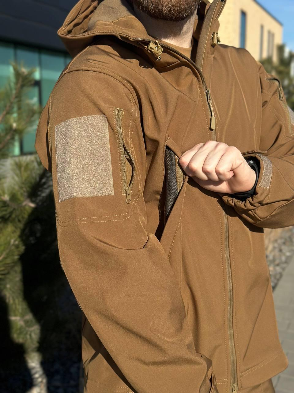 Військова куртка на флісі Soft Shell Military койот