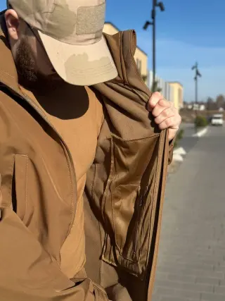 Військова куртка на флісі Soft Shell Military койот