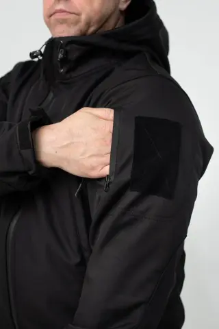 Військова куртка на флісі Soft Shell Military Black