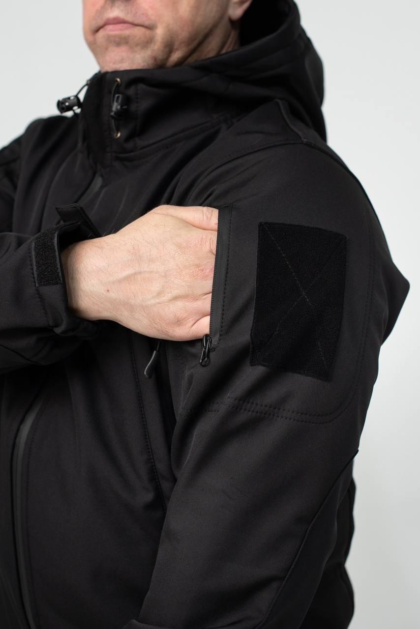 Військова куртка на флісі Soft Shell Military Black