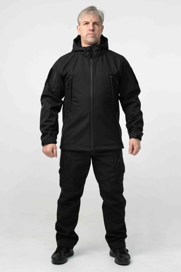 Військова куртка на флісі Soft Shell Military Black