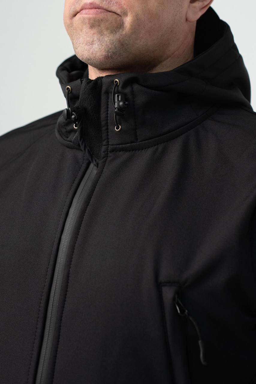 Військова куртка на флісі Soft Shell Military Black