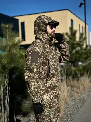 Коплект форми Посилений Хижак утеплений на флісі , Soft Shell Military