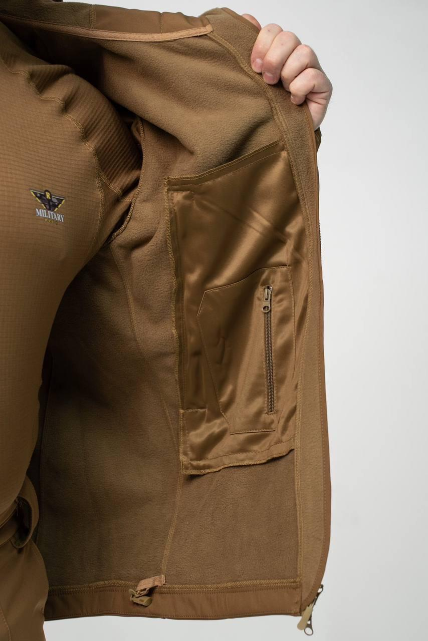 Військовий посилений комплект форми Soft Shell Military койот