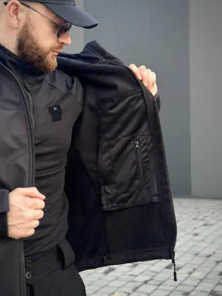 Військовий комплект форми Soft Shell Military Black