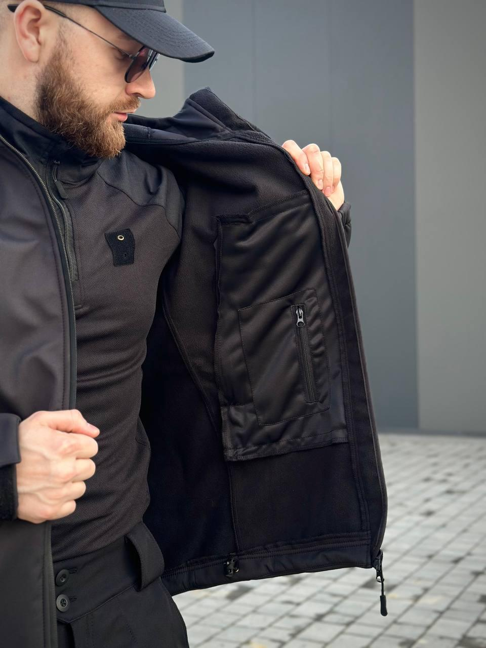 Військовий комплект форми Soft Shell Military Black