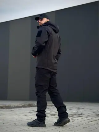Військовий комплект форми Soft Shell Military Black