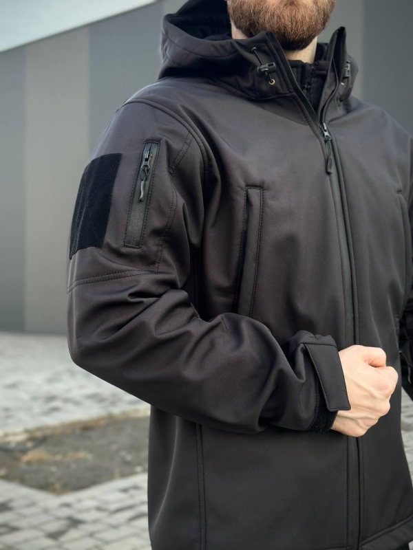 Військовий комплект форми Soft Shell Military Black