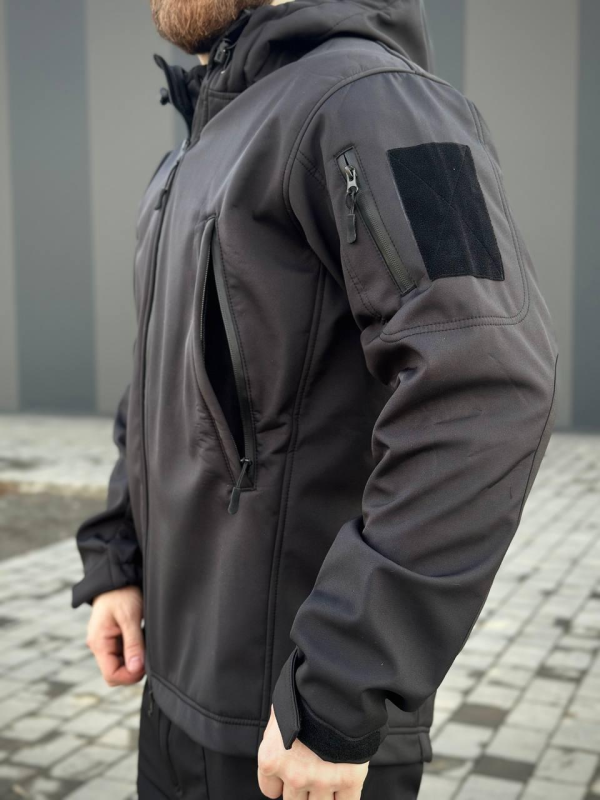 Військовий комплект форми Soft Shell Military Black