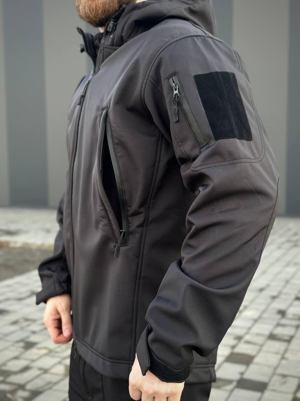 Військовий комплект форми Soft Shell Military Black