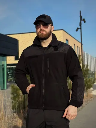 Флісова Кофта МІКРОФЛІС чорна Military