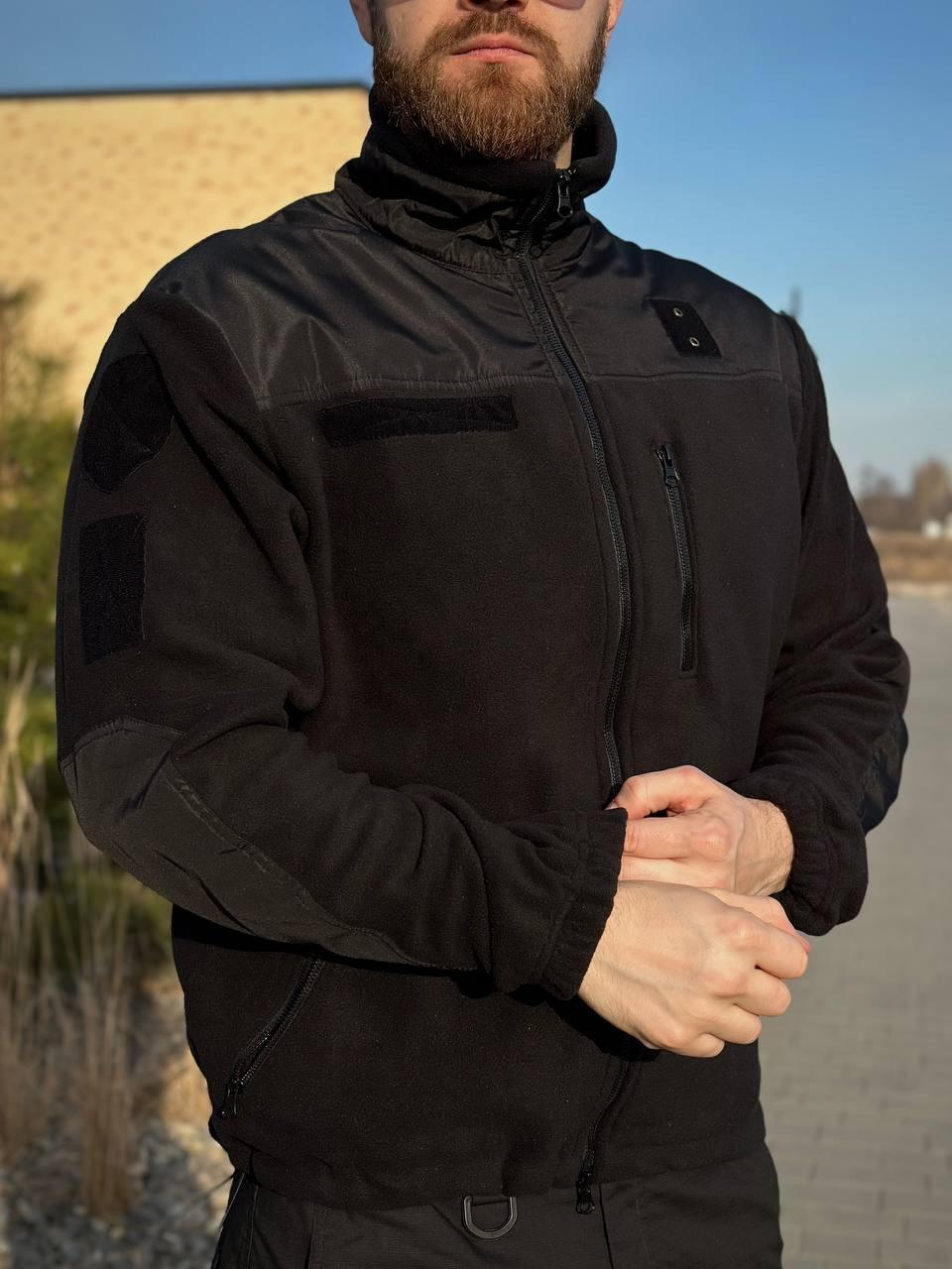 Флісова Кофта МІКРОФЛІС чорна Military