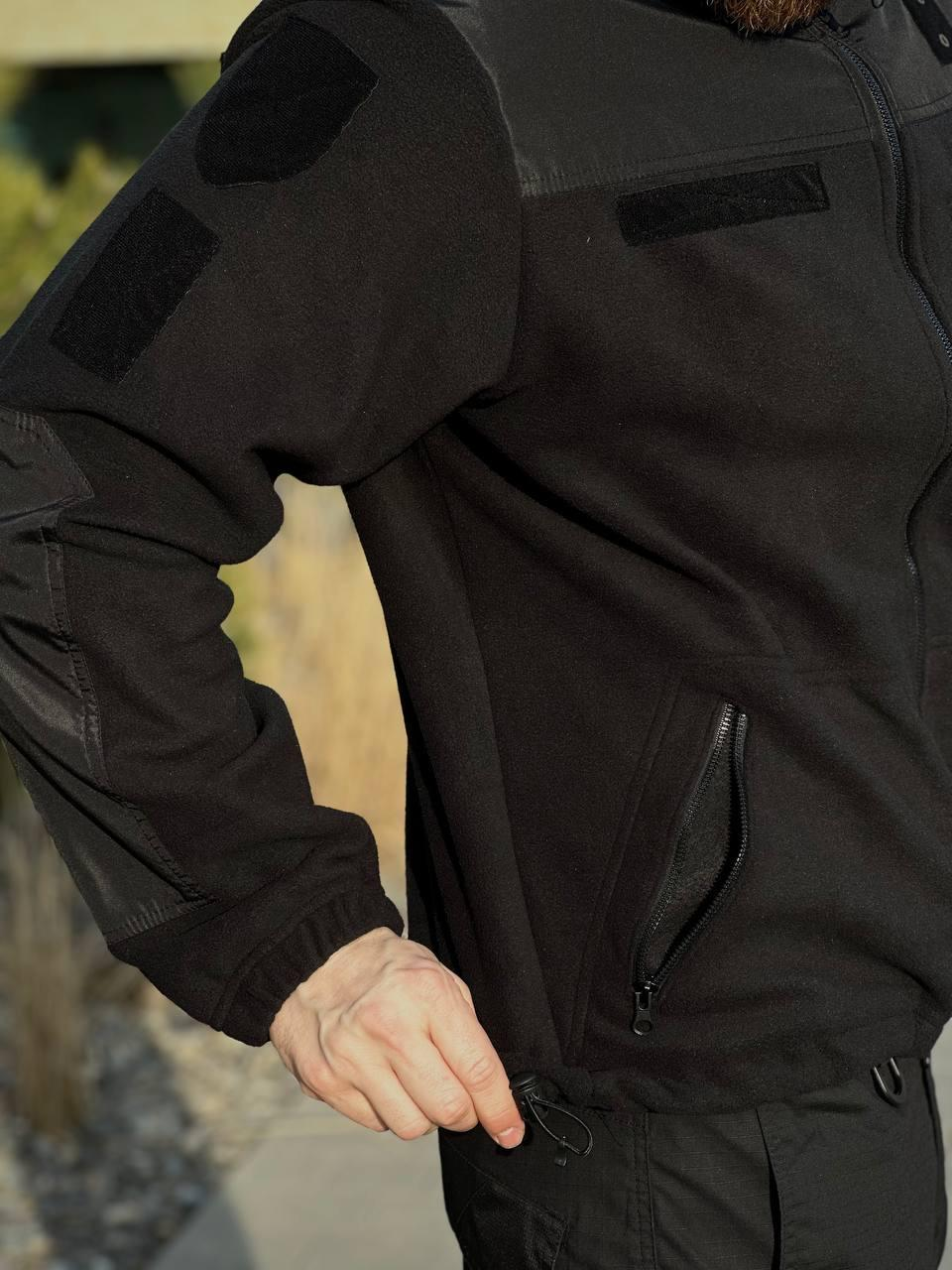 Флісова Кофта МІКРОФЛІС чорна Military