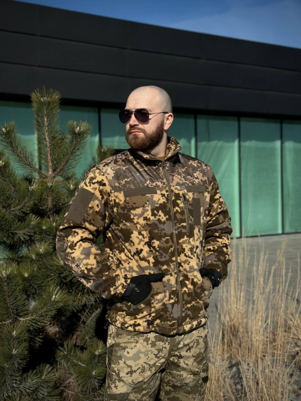 Флісова Кофта МІКРОФЛІС Піксель Military