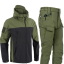 Костюм Олива з чорним Soft Shell софтшел на флісі