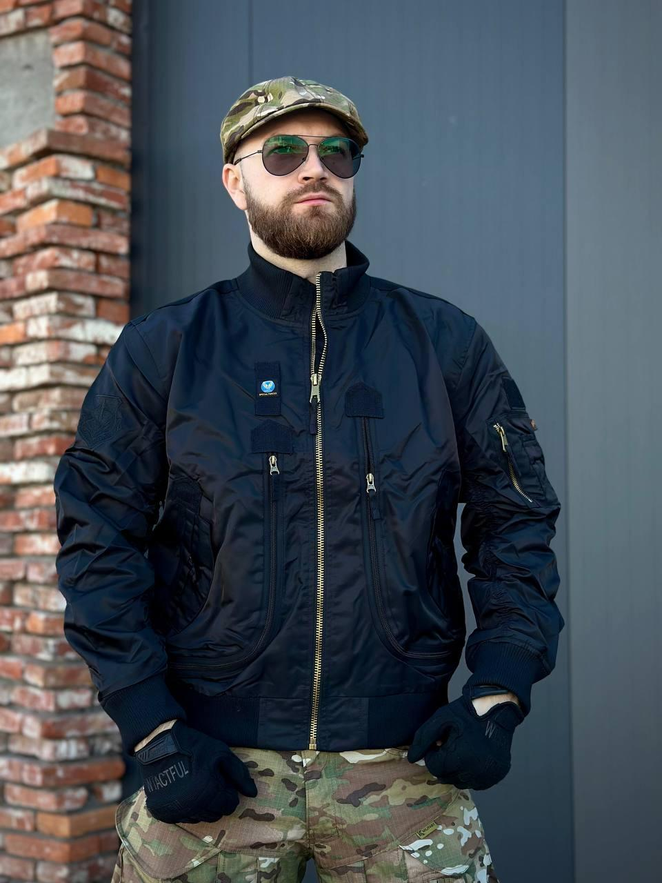 Бомбер льотний чорний AIR Forces Black