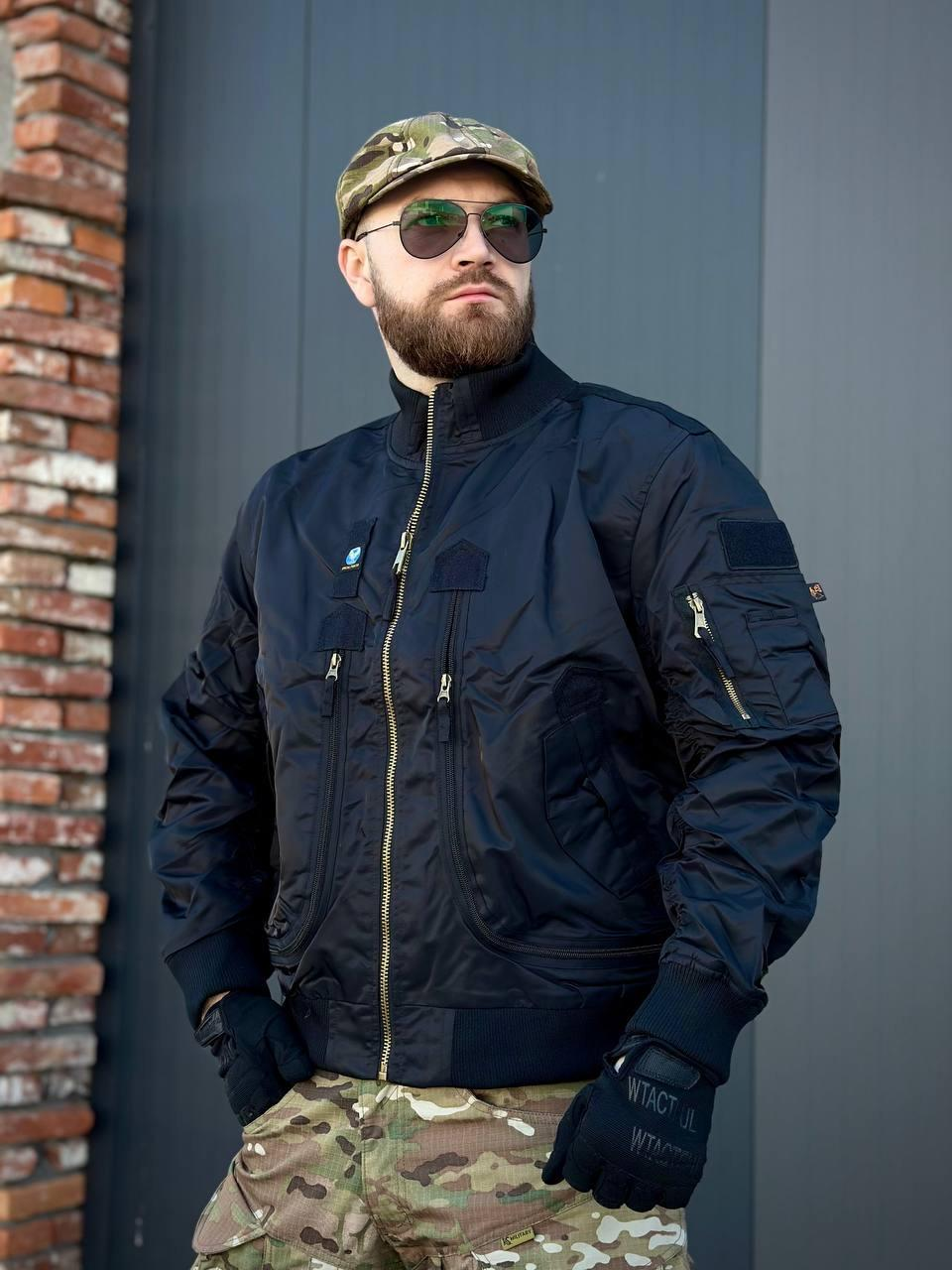 Бомбер льотний чорний AIR Forces Black