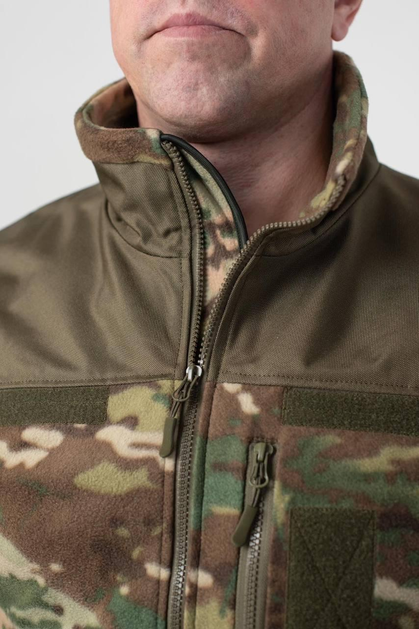 Флісова кофта Мультикам з Оливковими вставками 3D сітка MTP Military
