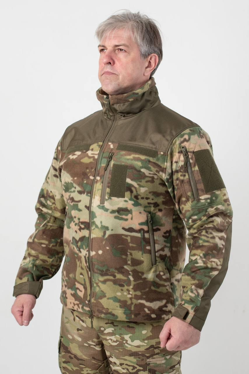 Флісова кофта Мультикам з Оливковими вставками 3D сітка MTP Military