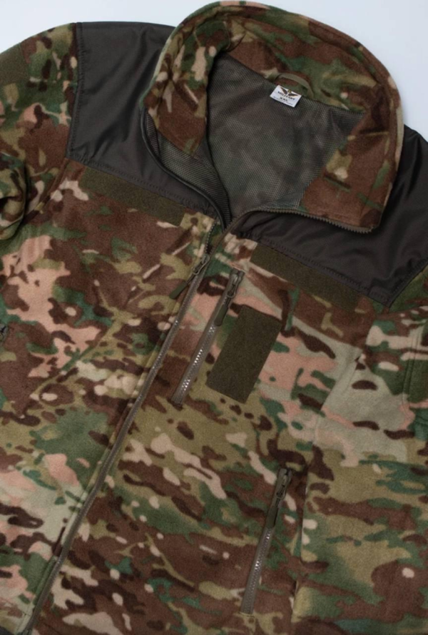 Флісова кофта Мультикам з Оливковими вставками 3D сітка MTP Military