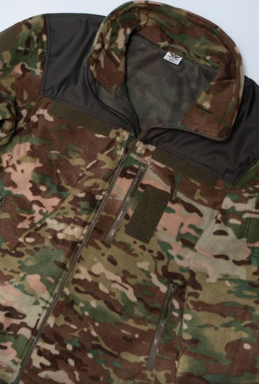 Флісова кофта Мультикам з Оливковими вставками 3D сітка MTP Military