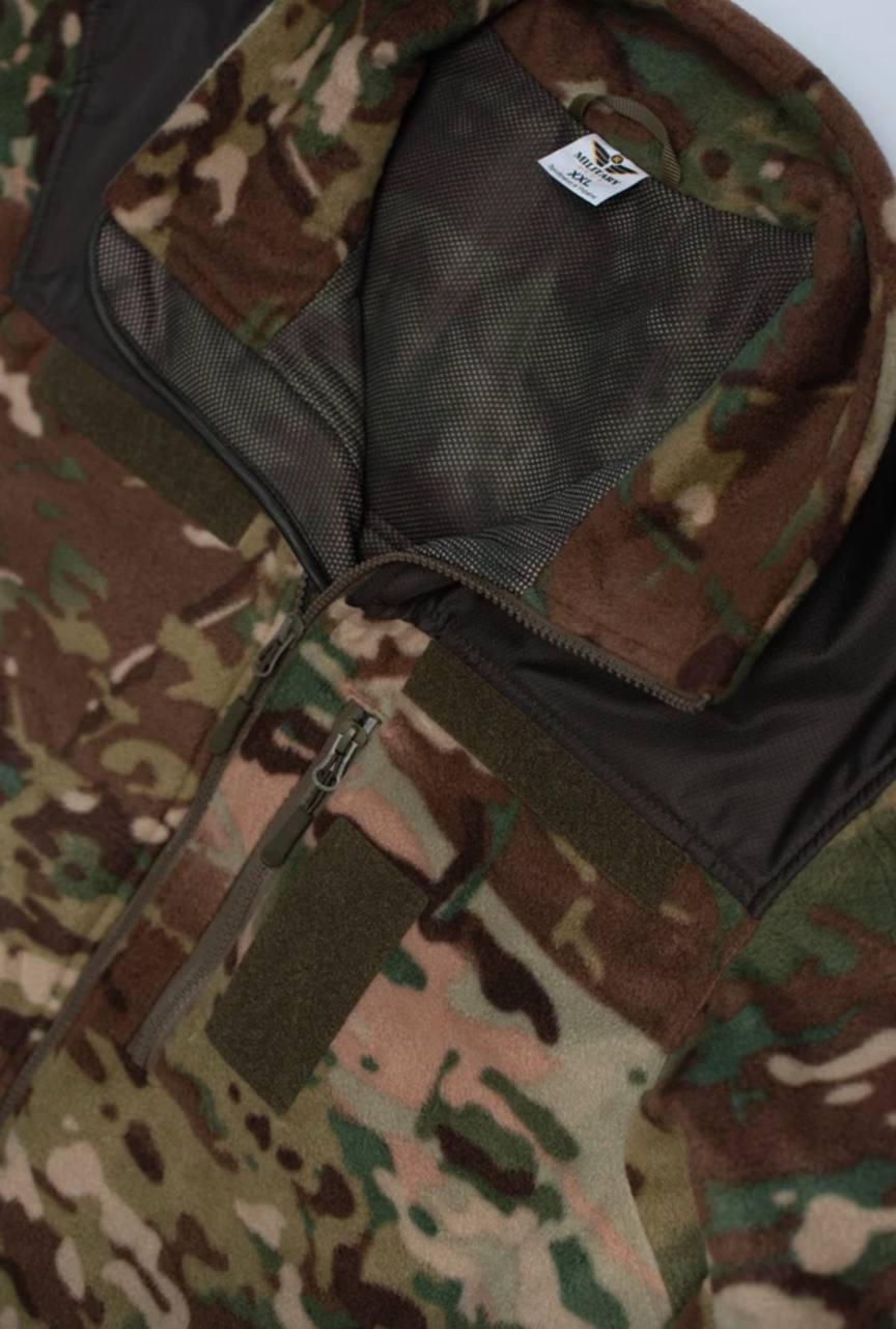Флісова кофта Мультикам з Оливковими вставками 3D сітка MTP Military