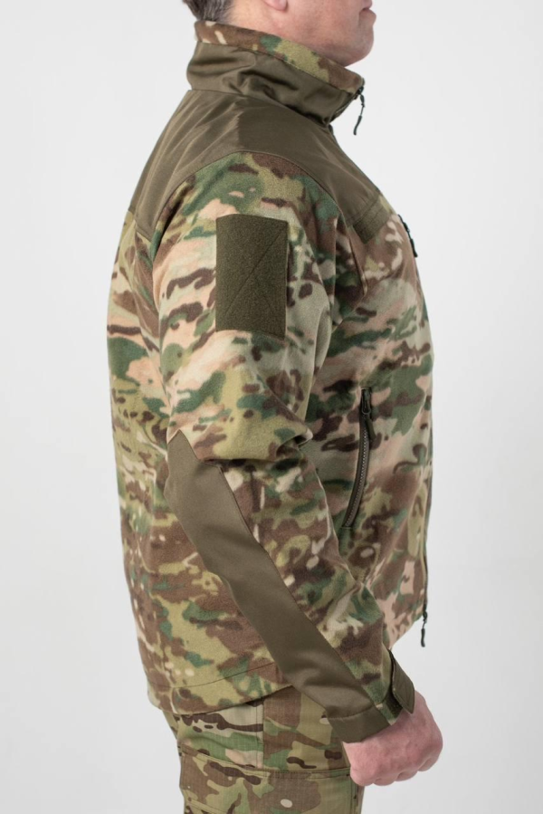 Флісова кофта Мультикам з Оливковими вставками 3D сітка MTP Military