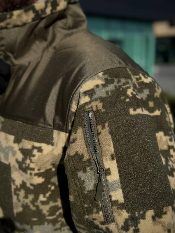 Флісова кофта Піксель з Оливковими вставками 3D сітка mm14 Military