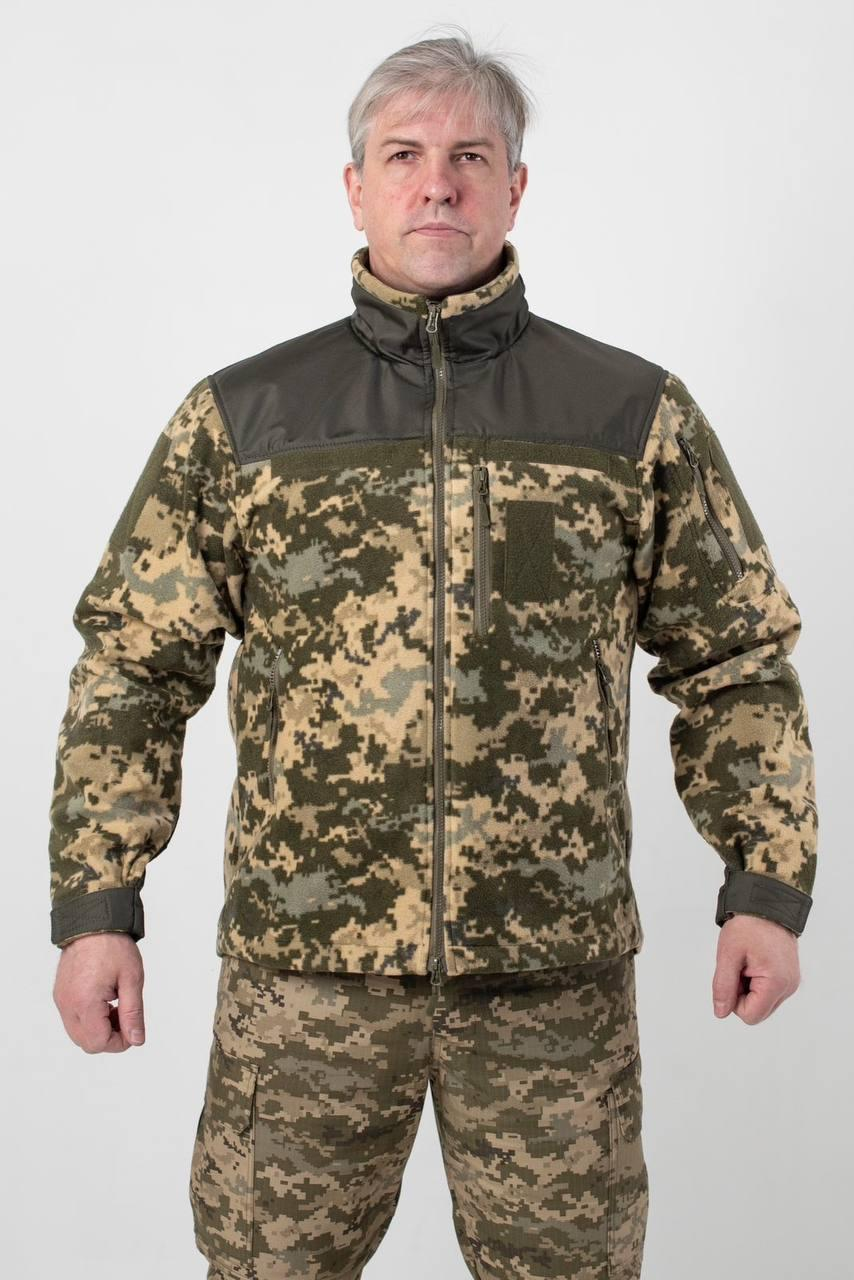 Флісова кофта Піксель з Оливковими вставками 3D сітка mm14 Military