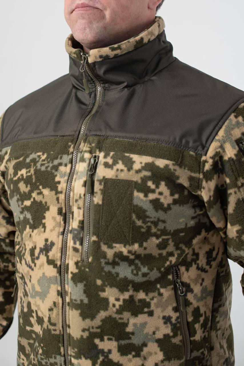 Флісова кофта Піксель з Оливковими вставками 3D сітка mm14 Military