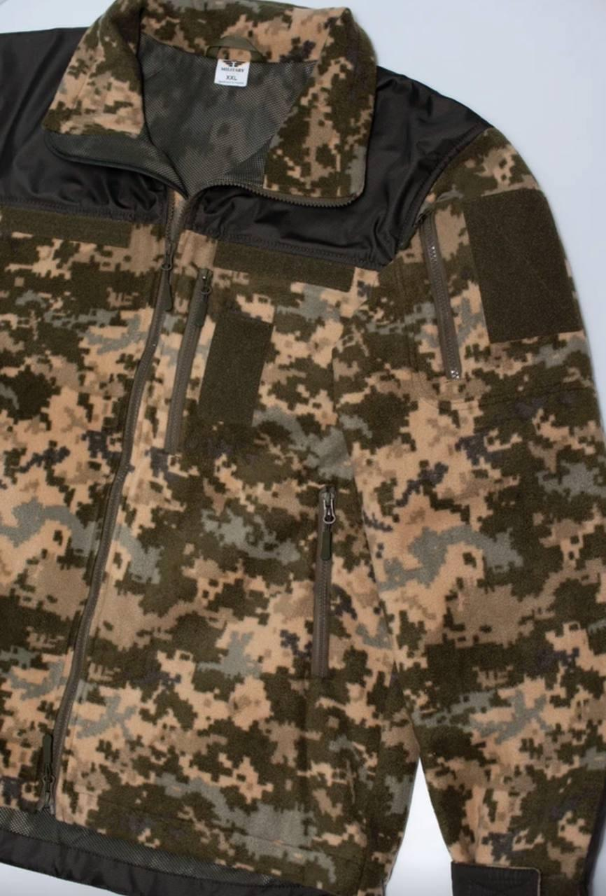Флісова кофта Піксель з Оливковими вставками 3D сітка mm14 Military