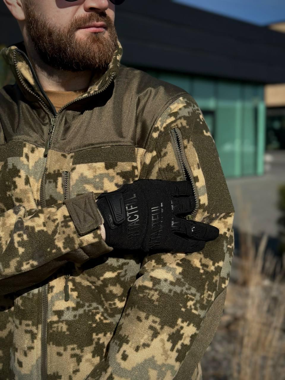 Флісова кофта Піксель з Оливковими вставками 3D сітка mm14 Military