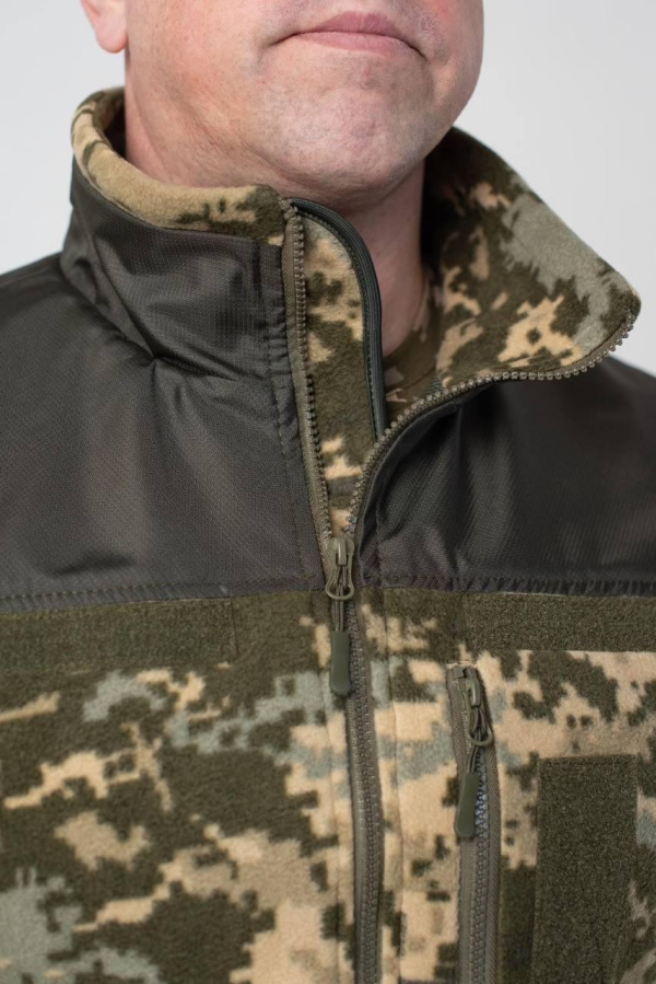 Флісова кофта Піксель з Оливковими вставками 3D сітка mm14 Military
