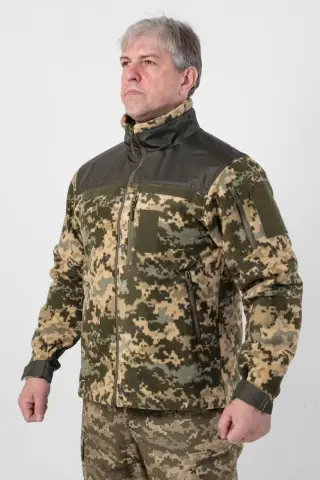 Флісова кофта Піксель з Оливковими вставками 3D сітка mm14 Military