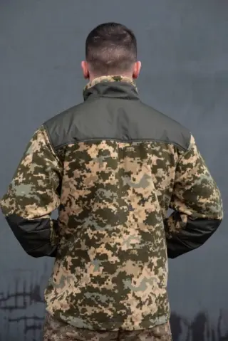 Флісова кофта Піксель з Оливковими вставками 3D сітка mm14 Military